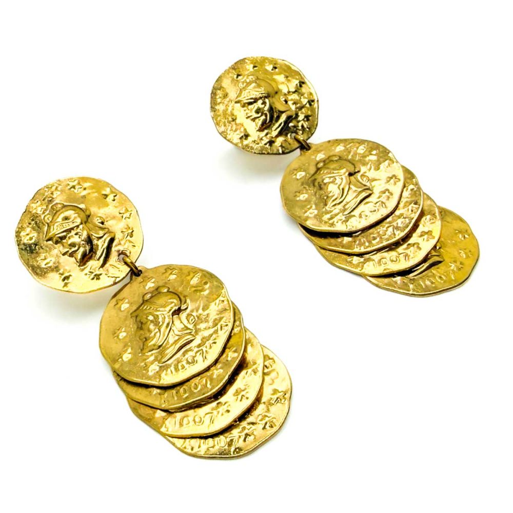 Vintage Roman Coin Dangle Earrings