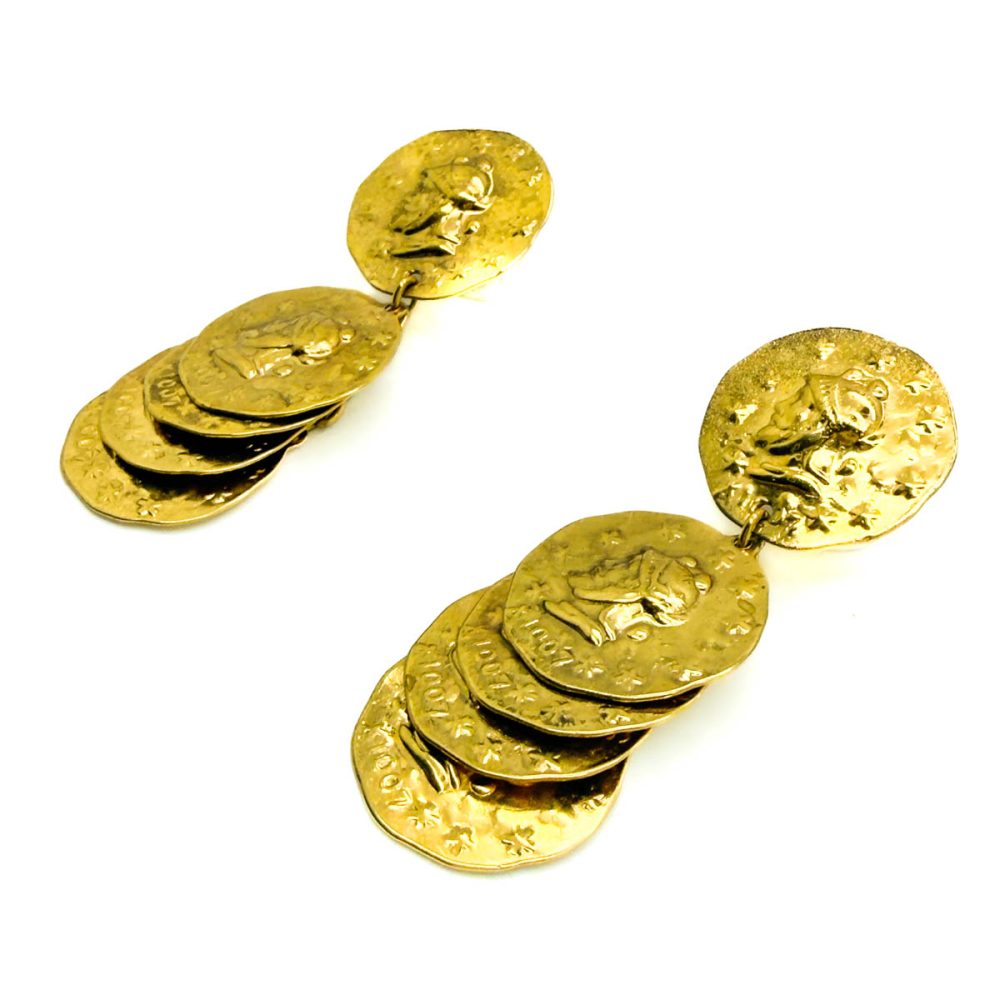 Vintage Roman Coin Dangle Earrings