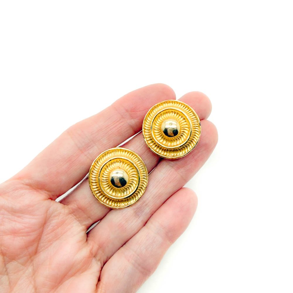 Vintage Embellished Bullseye Earrings