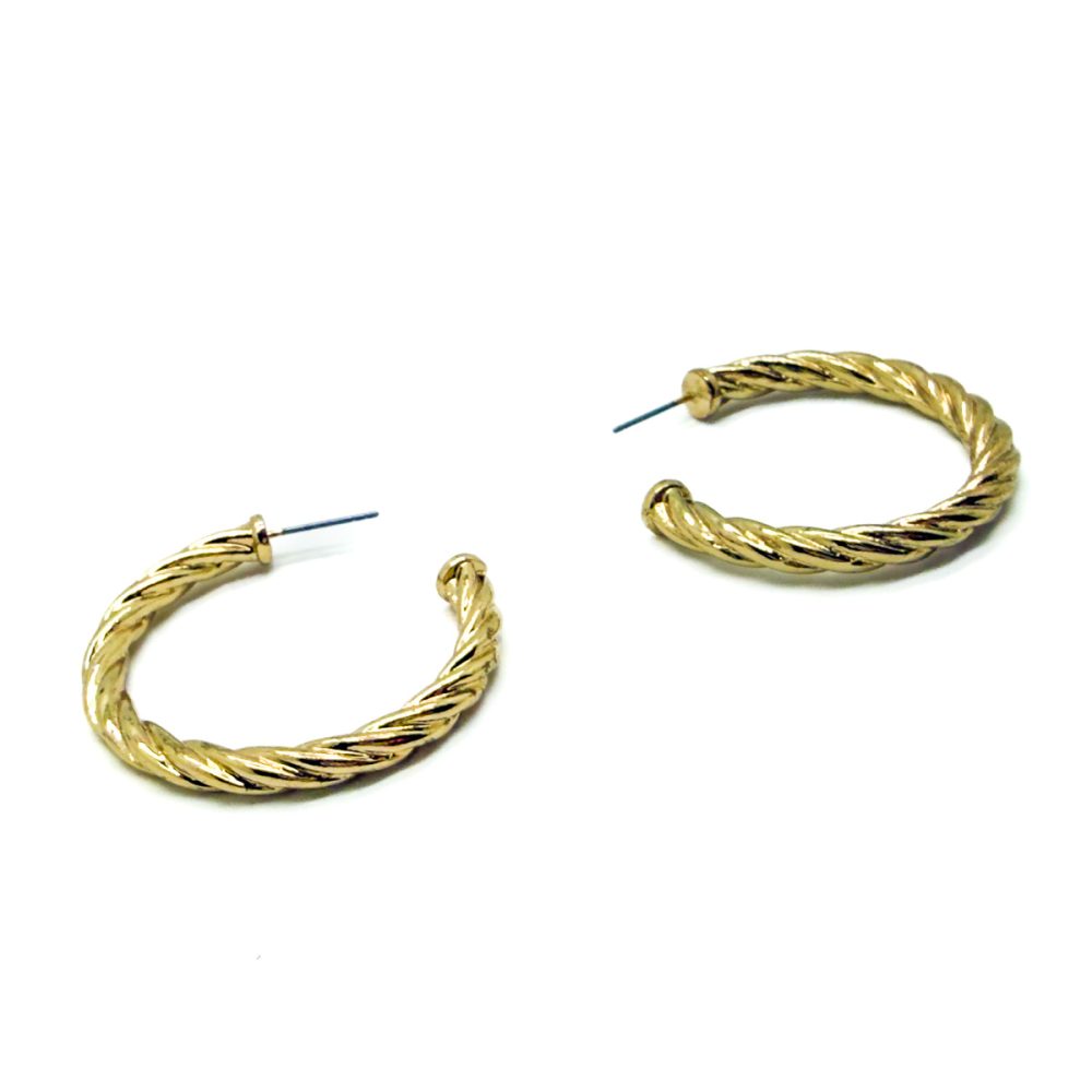 Vintage Chunky Gold Twist Earrings