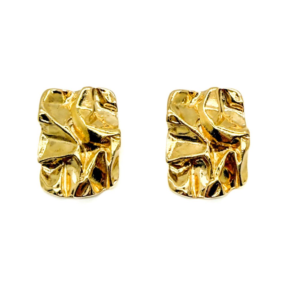 Vintage Sculpted Crinkle Earrings