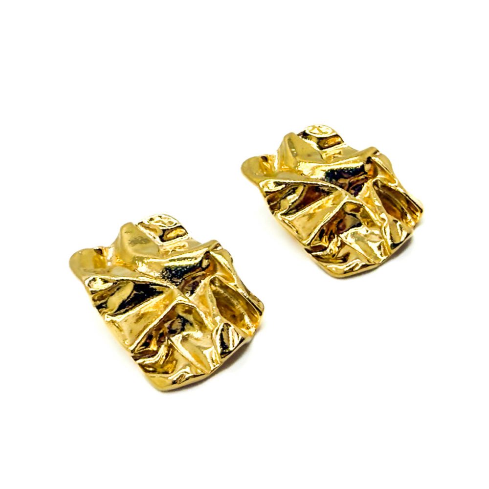 Vintage Sculpted Crinkle Earrings