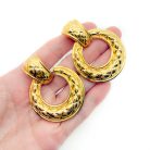 Jennifer Gibson Jewellery 2232 (1) Vintage Matelassé Chunky Door Knocker Earrings