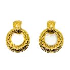 Jennifer Gibson Jewellery 2232 (2) Vintage Matelassé Chunky Door Knocker Earrings