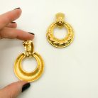 Jennifer Gibson Jewellery 2232 (5) Vintage Matelassé Chunky Door Knocker Earrings