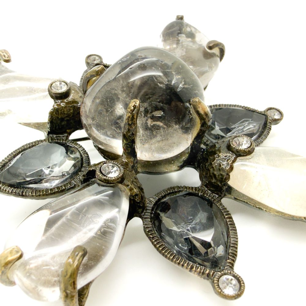 Vintage Chanel Byzantine Rock Crystal Brooch