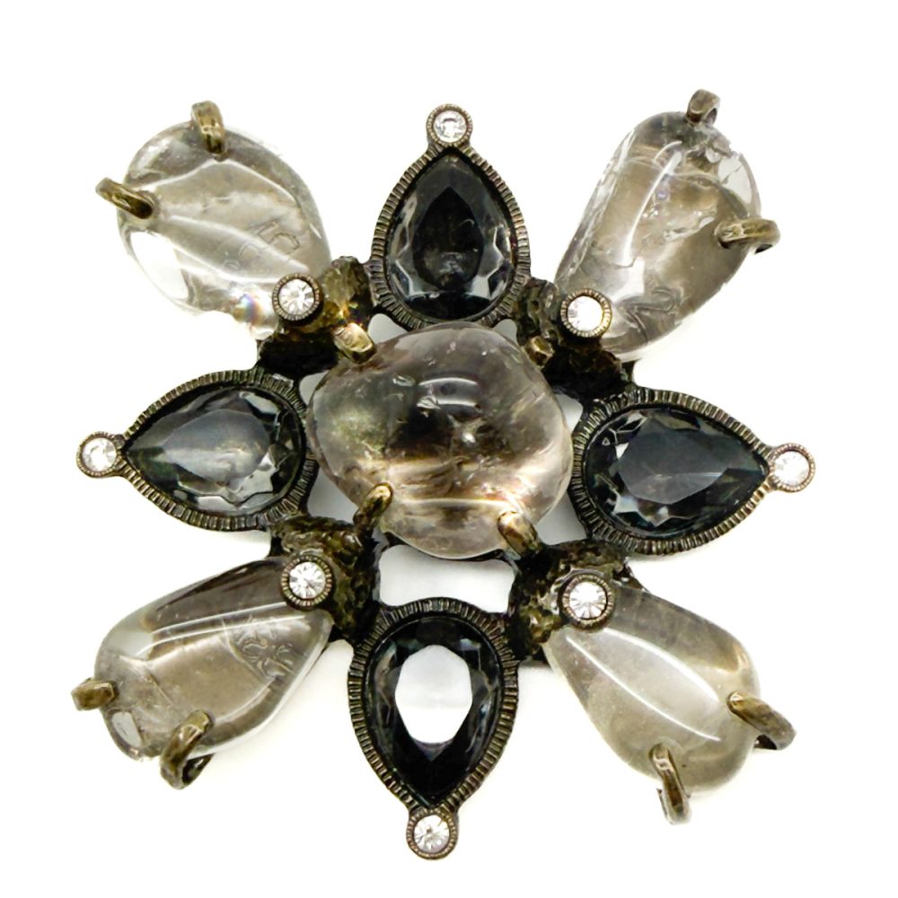 Vintage Chanel Byzantine Rock Crystal Brooch