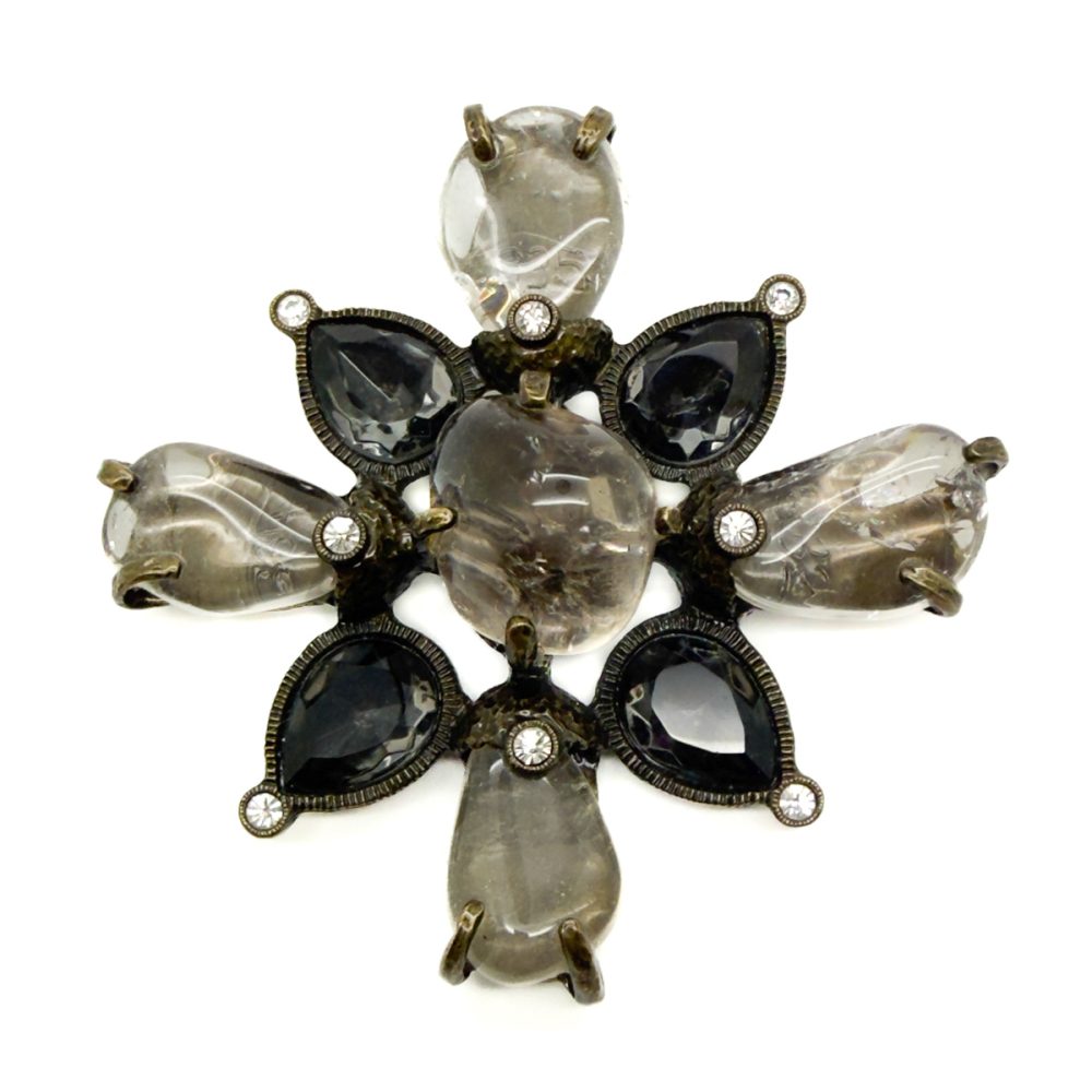 Vintage Chanel Byzantine Rock Crystal Brooch
