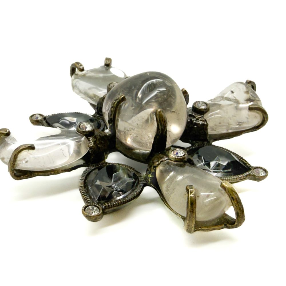 Vintage Chanel Byzantine Rock Crystal Brooch