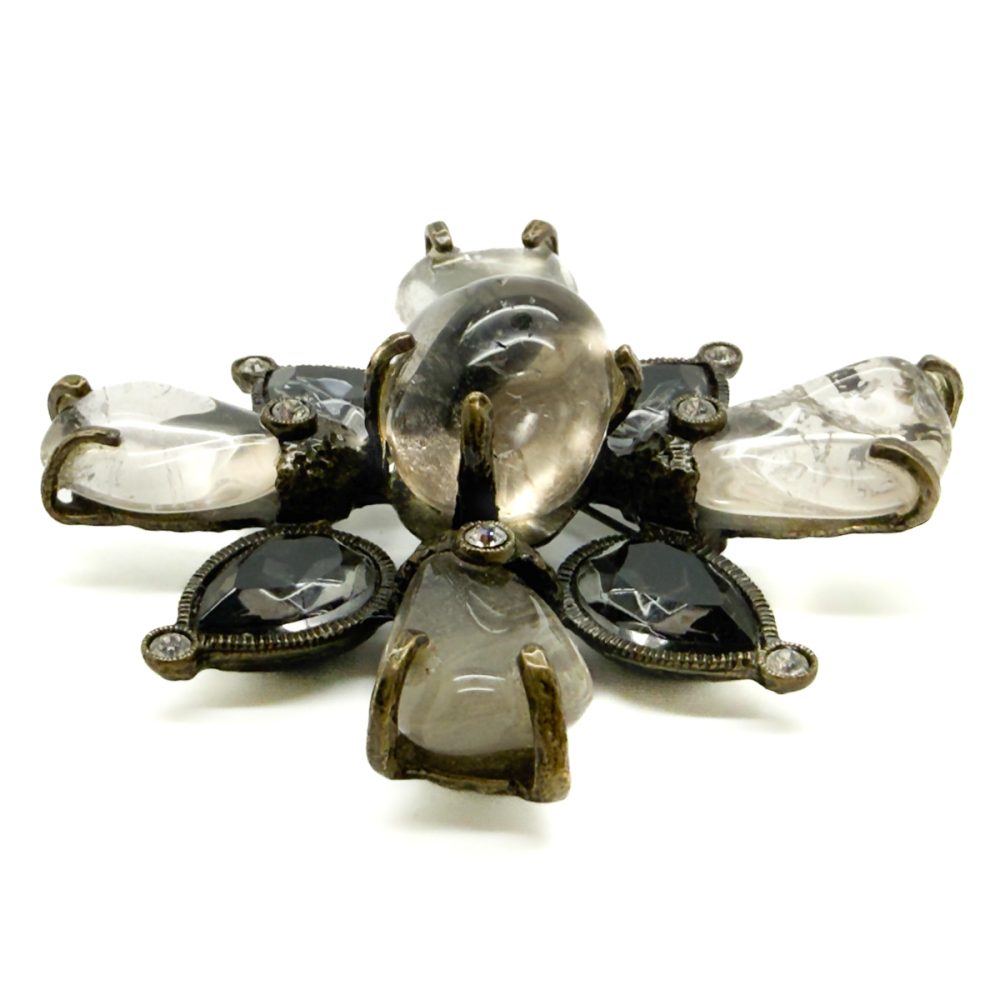 Vintage Chanel Byzantine Rock Crystal Brooch
