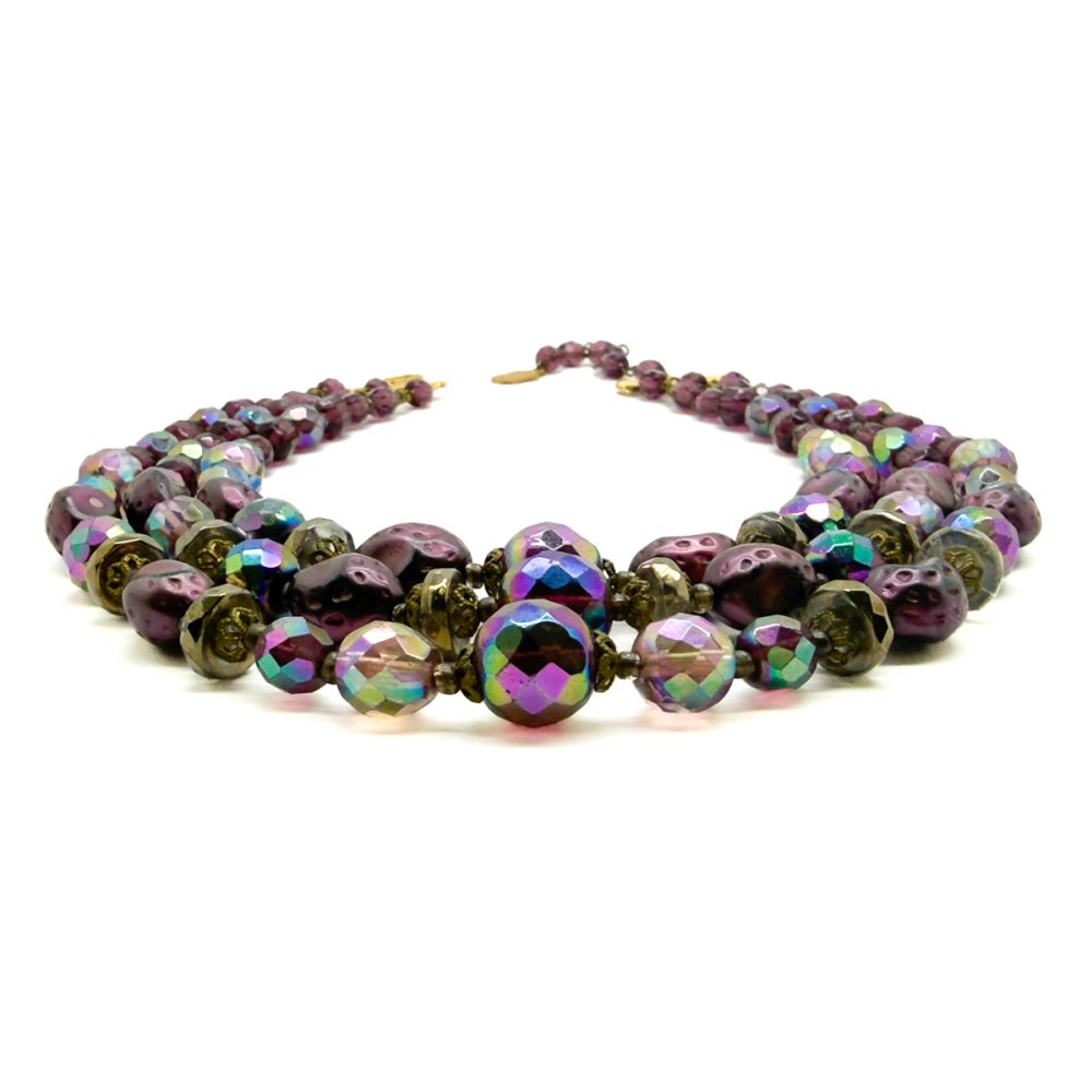 Vintage Christian Dior Amethyst Lava Necklace