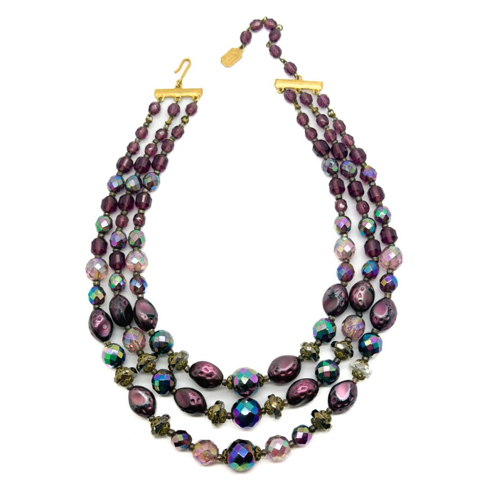 Vintage Christian Dior Amethyst Lava Necklace