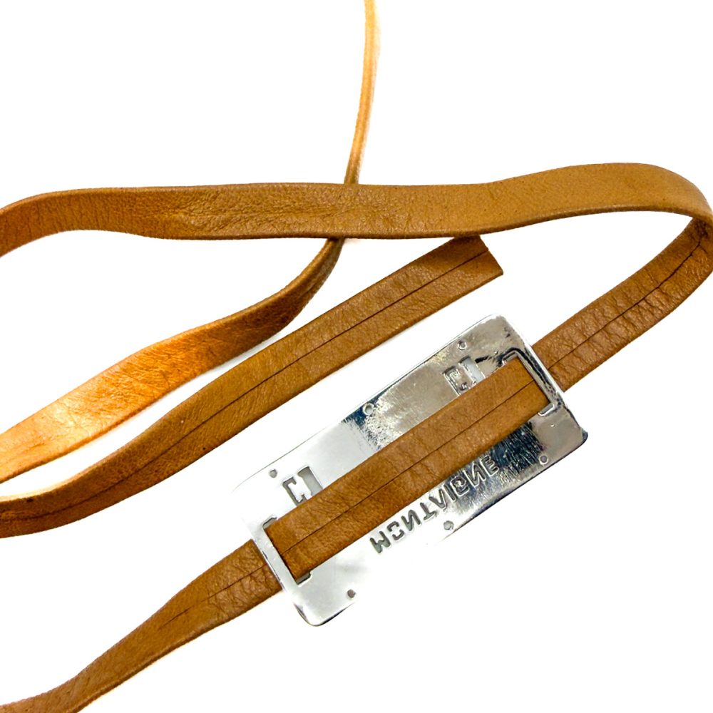 Vintage Christian Dior by Galliano Leather Logo Choker