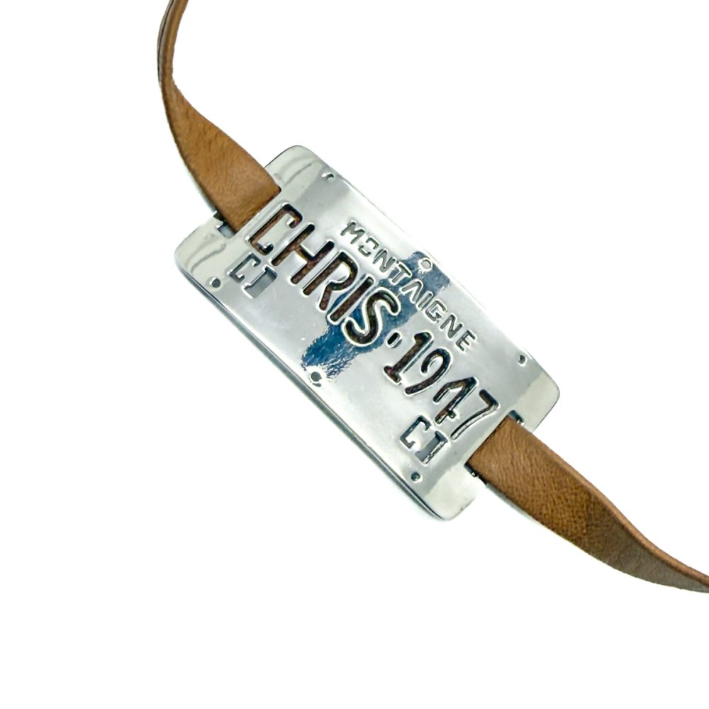 Vintage Christian Dior by Galliano Leather Logo Choker