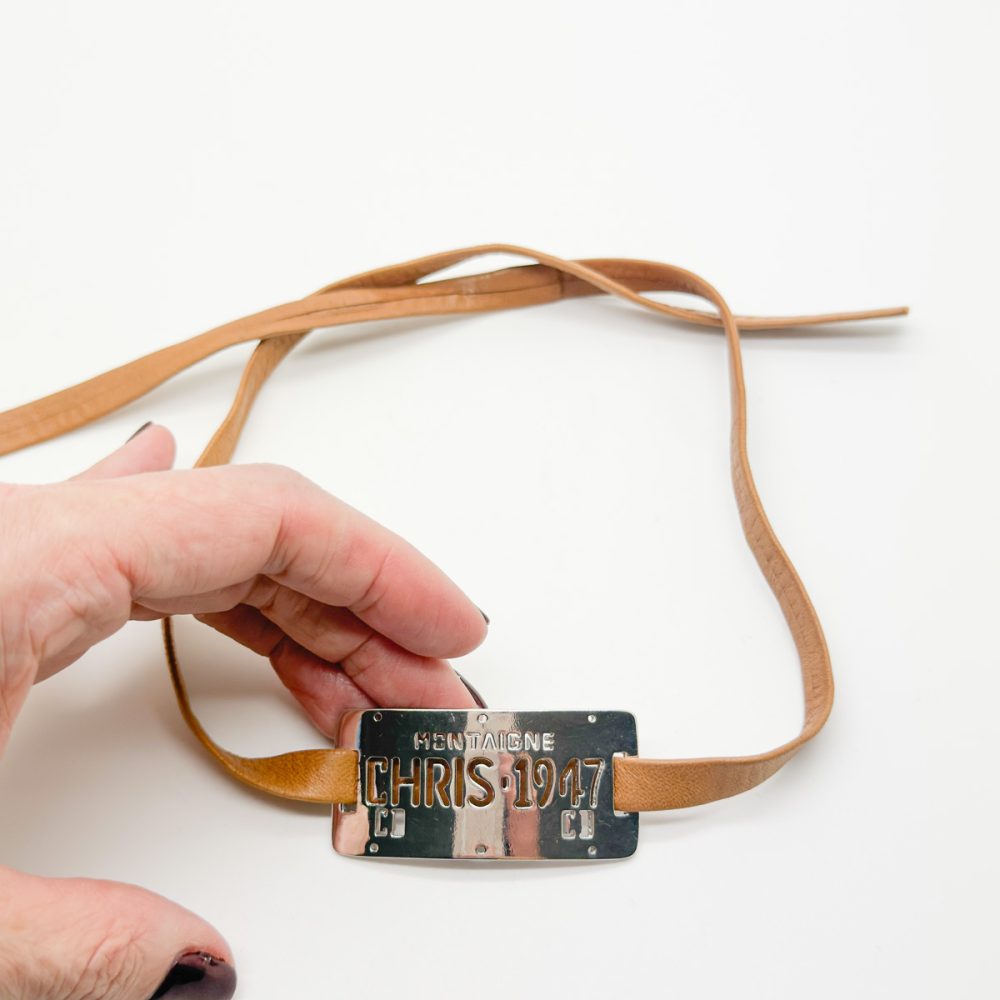 Vintage Christian Dior by Galliano Leather Logo Choker