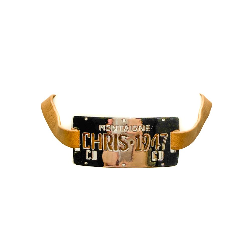 Vintage Christian Dior by Galliano Leather Logo Choker