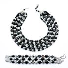 Jennifer Gibson Jewellery SCHIAPARELLI 2301 (2) Vintage Schiaparelli Monochrome Necklace