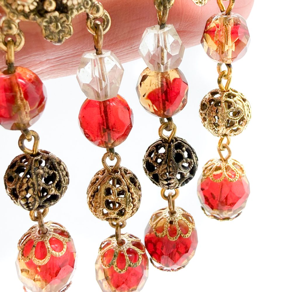Vintage Schiaparelli Tassel Art Glass Earrings