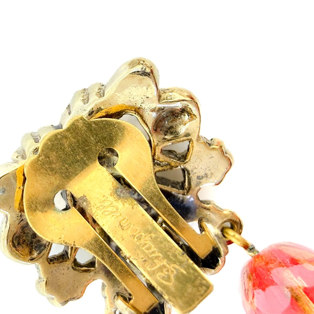 Vintage Schiaparelli Tassel Art Glass Earrings
