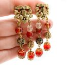 Jennifer Gibson Jewellery SCHIAPARELLI 2302 (7) Vintage Schiaparelli Tassel Art Glass Earrings