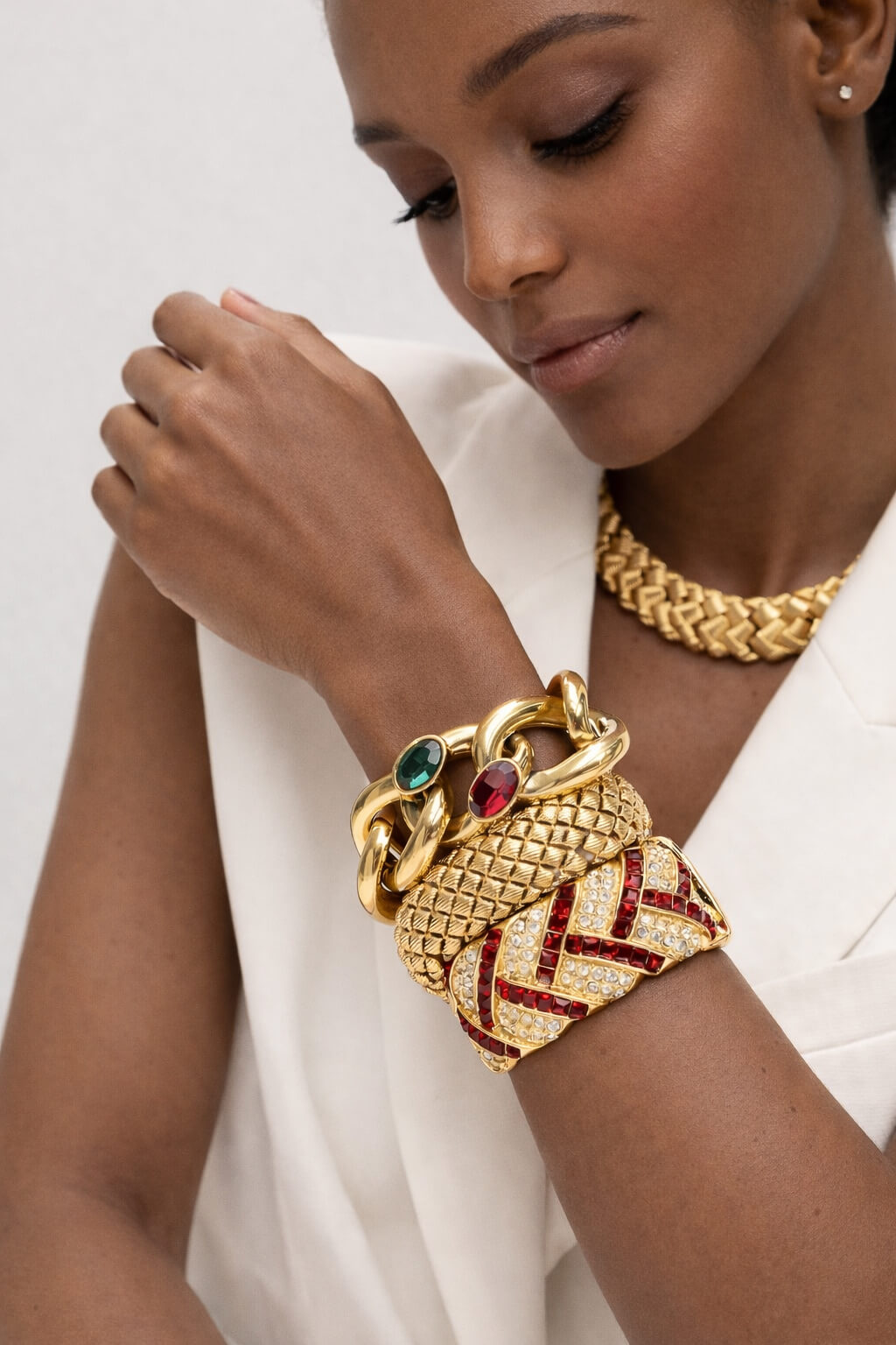 Jennifer Gibson Jewellery vintage bracelet stack