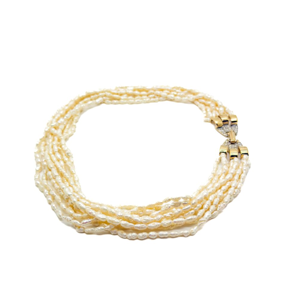 Vintage Italian Multistrand Pearl Torsade Necklace