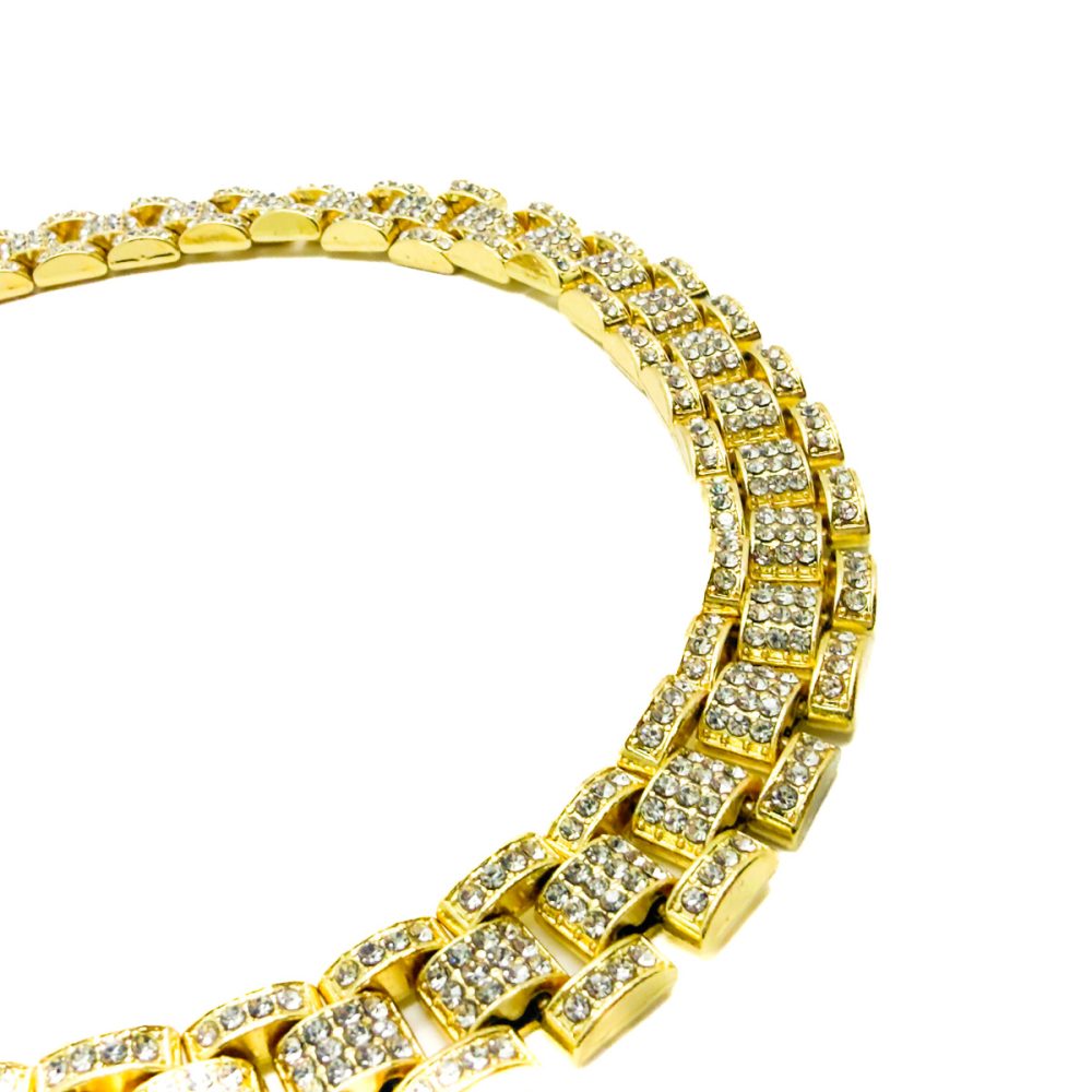 Tank Track Crystal Collar Necklace