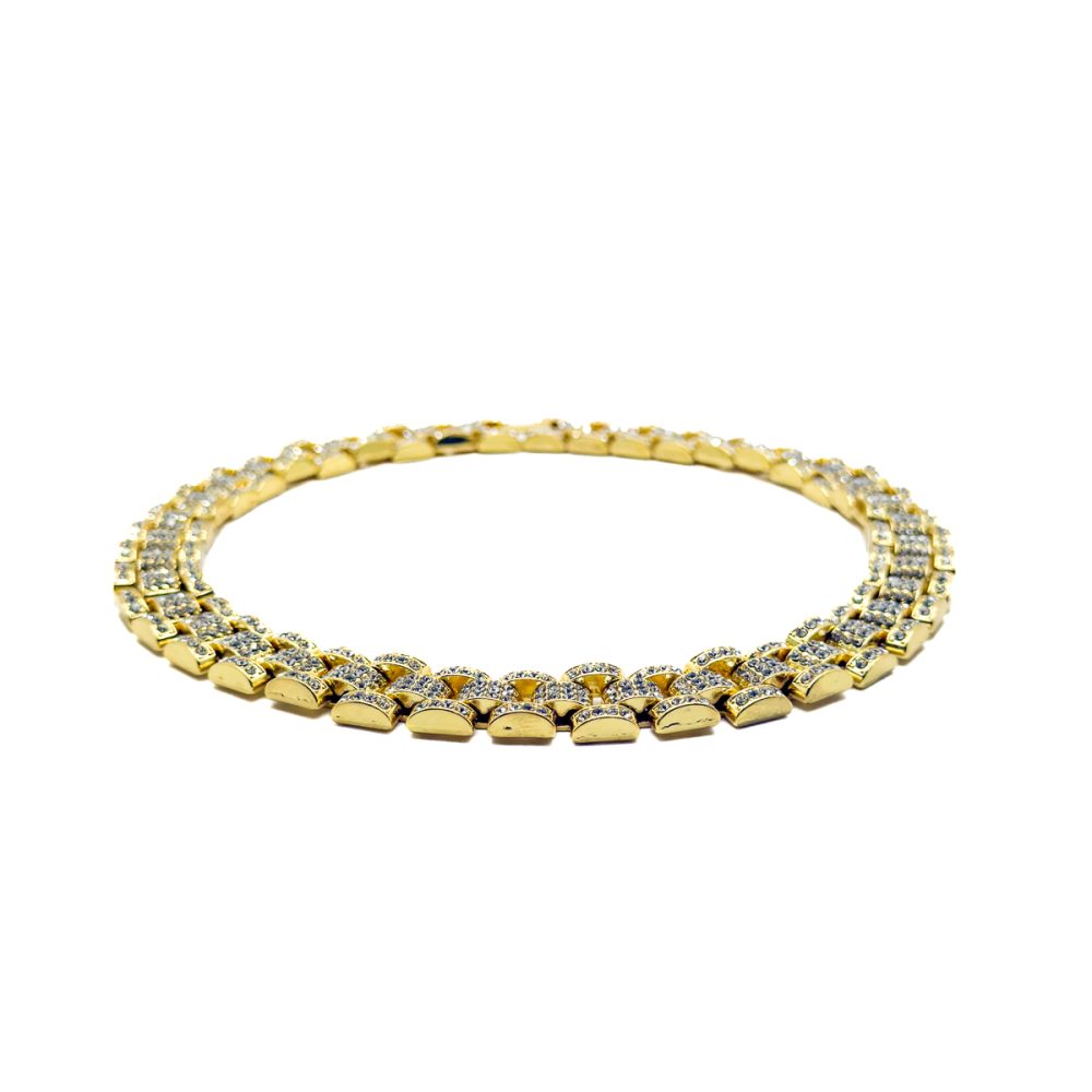 Tank Track Crystal Collar Necklace