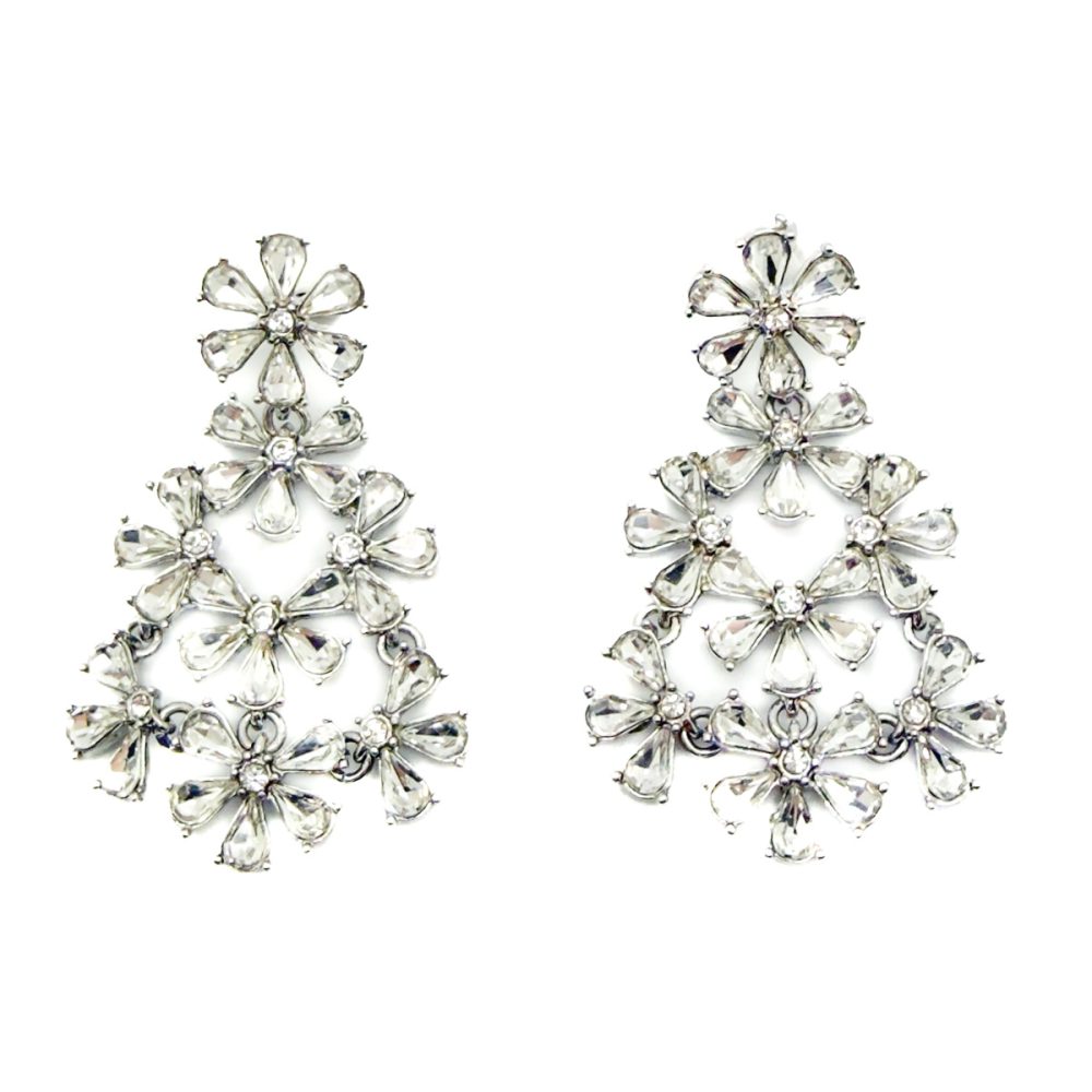 Floral Cascade Crystal Earrings