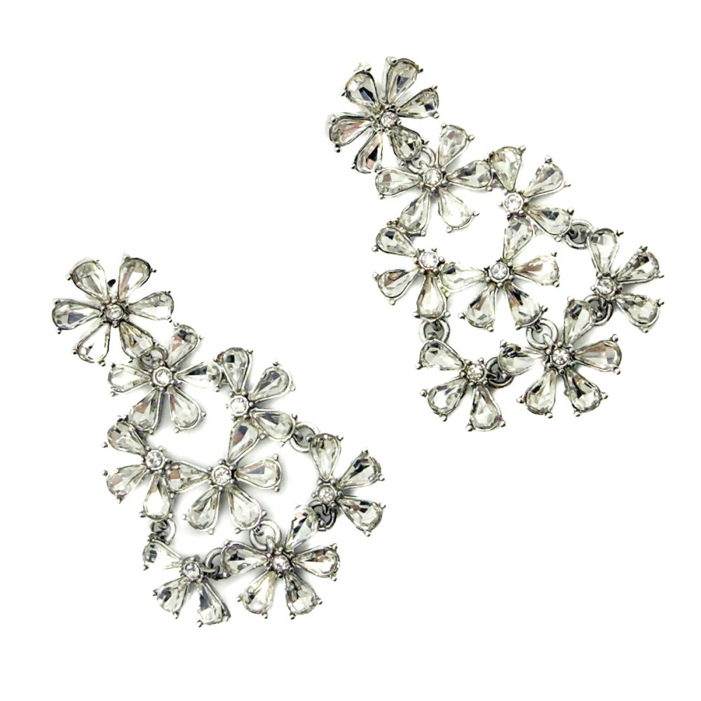 Floral Cascade Crystal Earrings