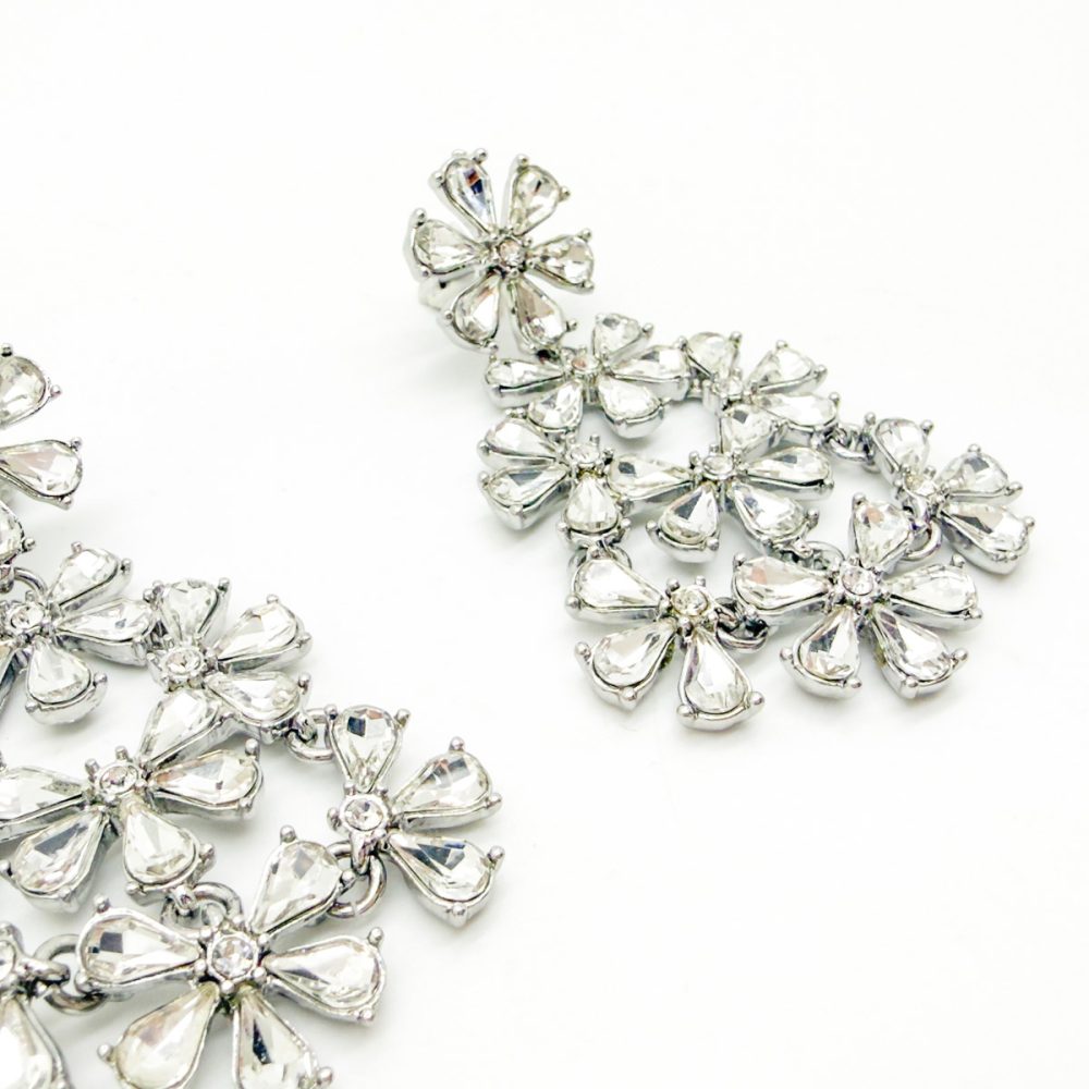 Floral Cascade Crystal Earrings