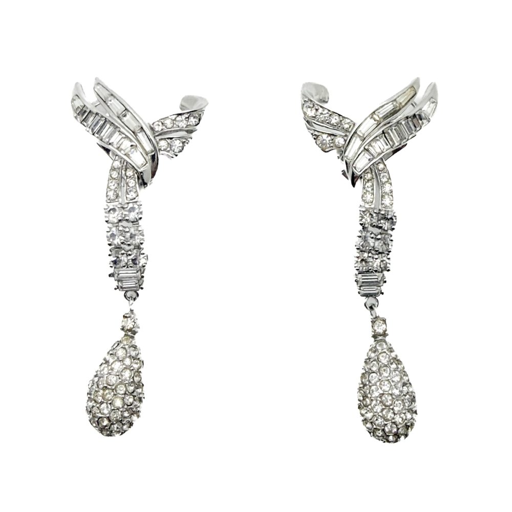 Vintage Marcel Boucher Art Deco Crystal Earrings
