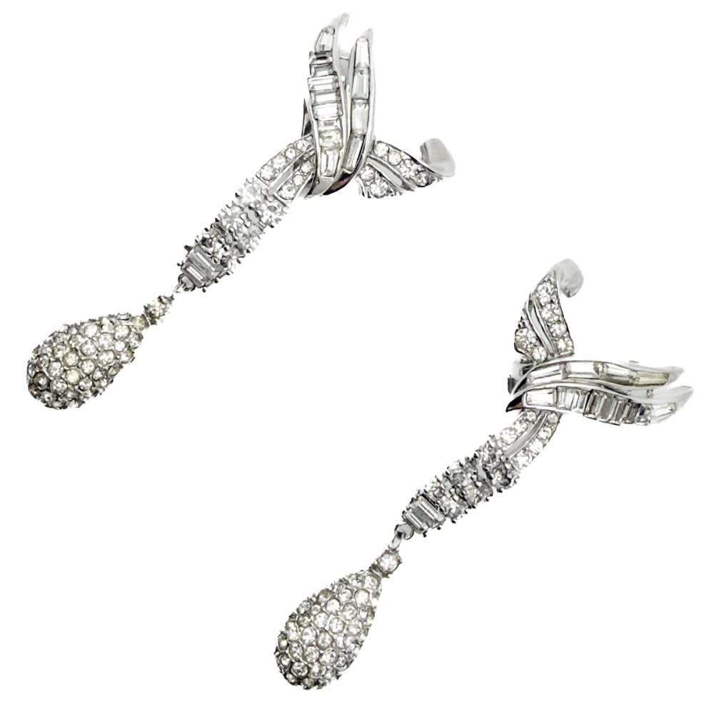 Vintage Marcel Boucher Art Deco Crystal Earrings