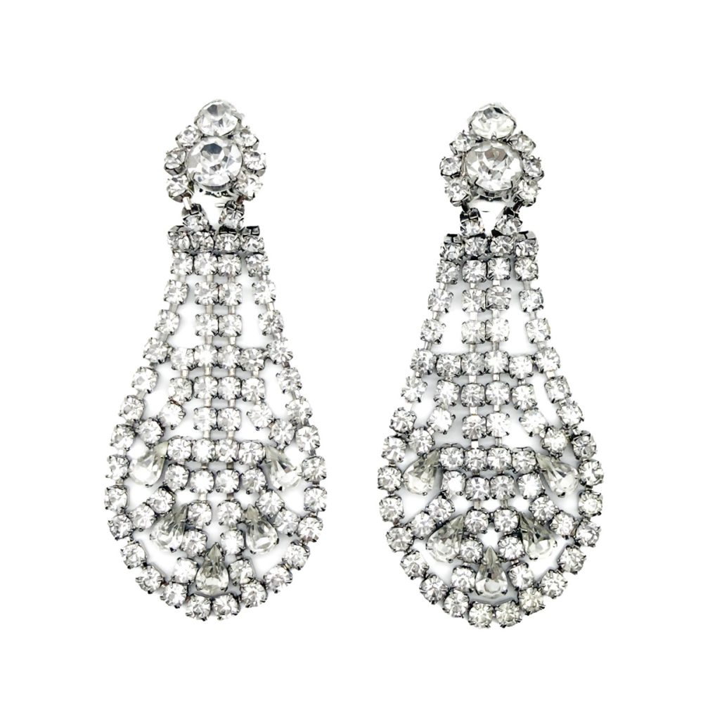 Vintage Statement Crystal Chandelier Earrings