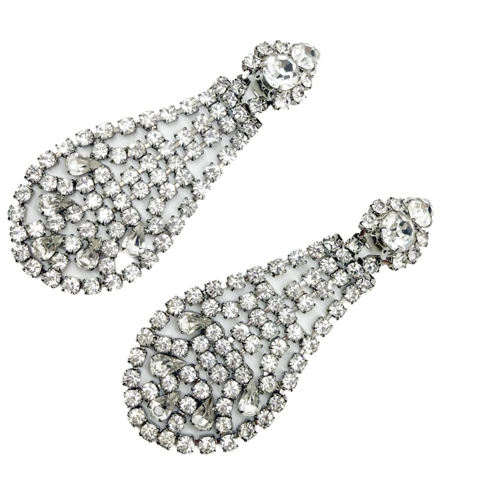 Vintage Statement Crystal Chandelier Earrings