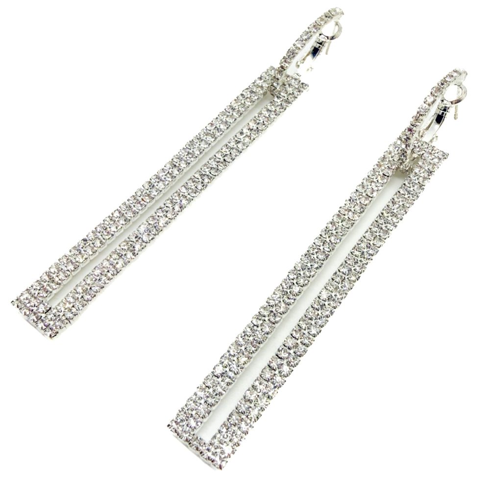 Contemporary Art Deco Inspired Crystal Column Earrings