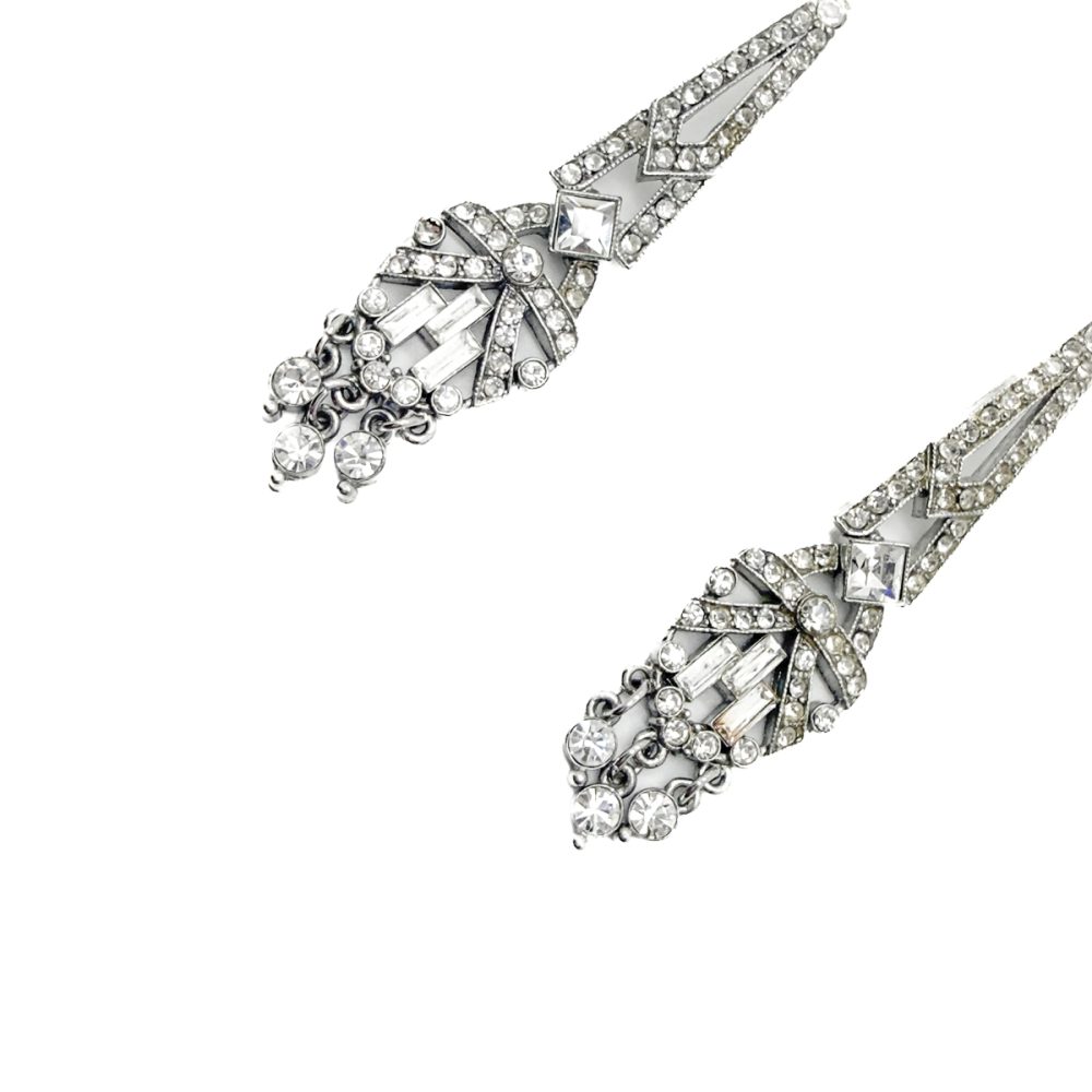 Antique Art Deco Crystal Drop Earrings