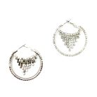 Jennifer Gibson Jewellery 2246 (5) Contemporary Crystal Hoop Fringe Earrings