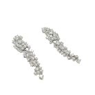 Jennifer Gibson Jewellery 2247 (3) Crystal Cluster Long Drop Earrings