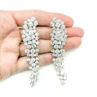 Jennifer Gibson Jewellery 2247 (6) Crystal Cluster Long Drop Earrings