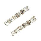 Jennifer Gibson Jewellery 2248 (3) Vintage Emerald Cut Crystal Drop Earrings