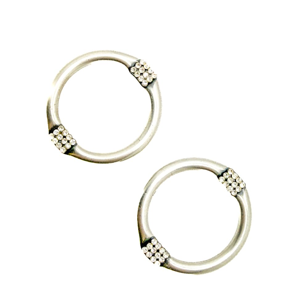Sculptural Statement Crystal Hoop Earrings