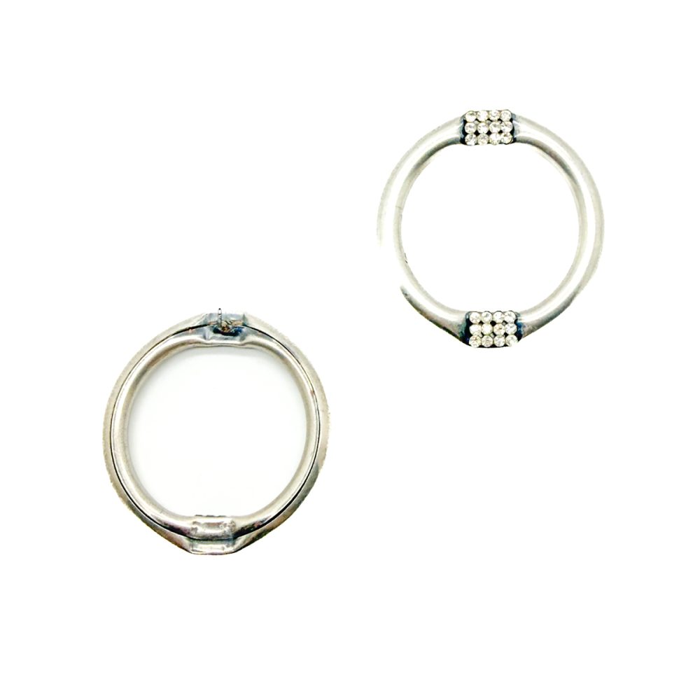 Sculptural Statement Crystal Hoop Earrings