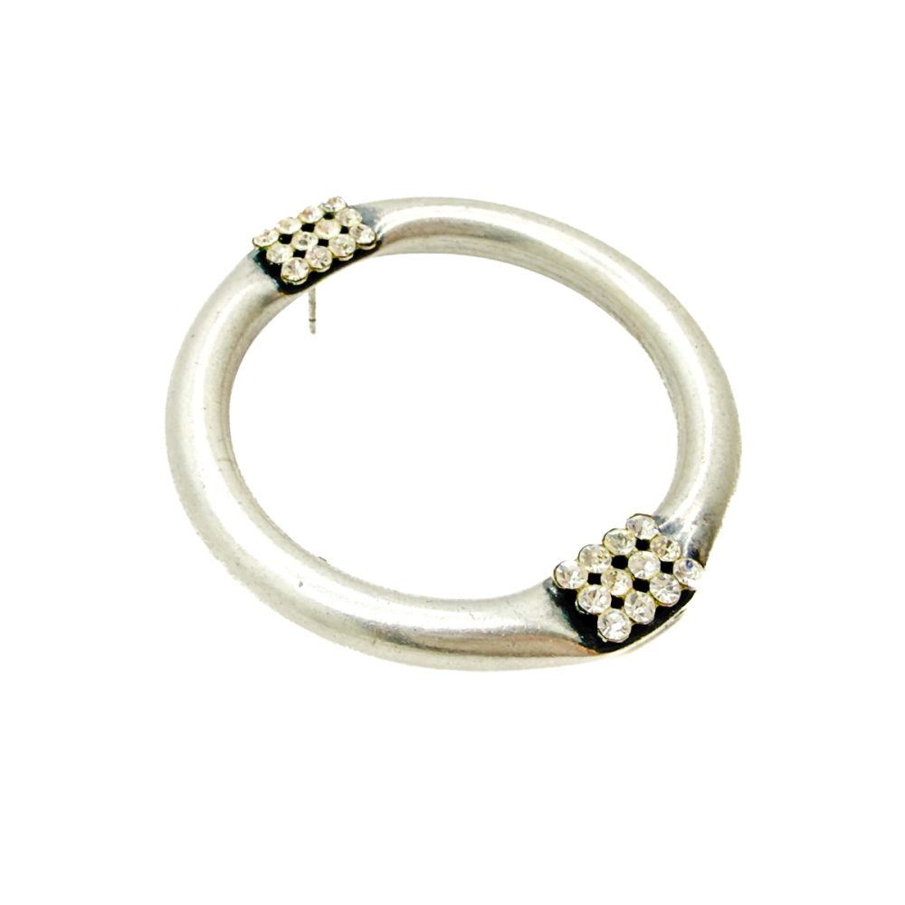 Sculptural Statement Crystal Hoop Earrings
