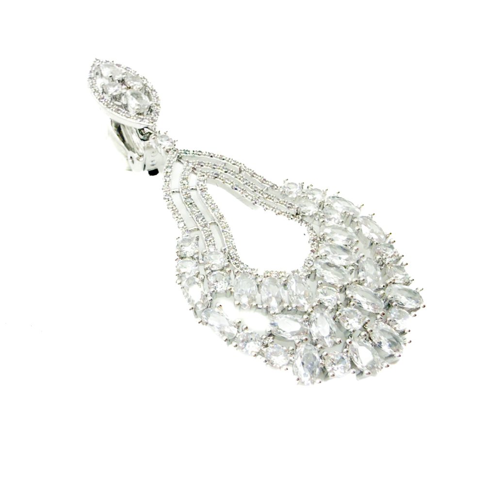 Fancy Cut Crystal Statement Drop Earrings