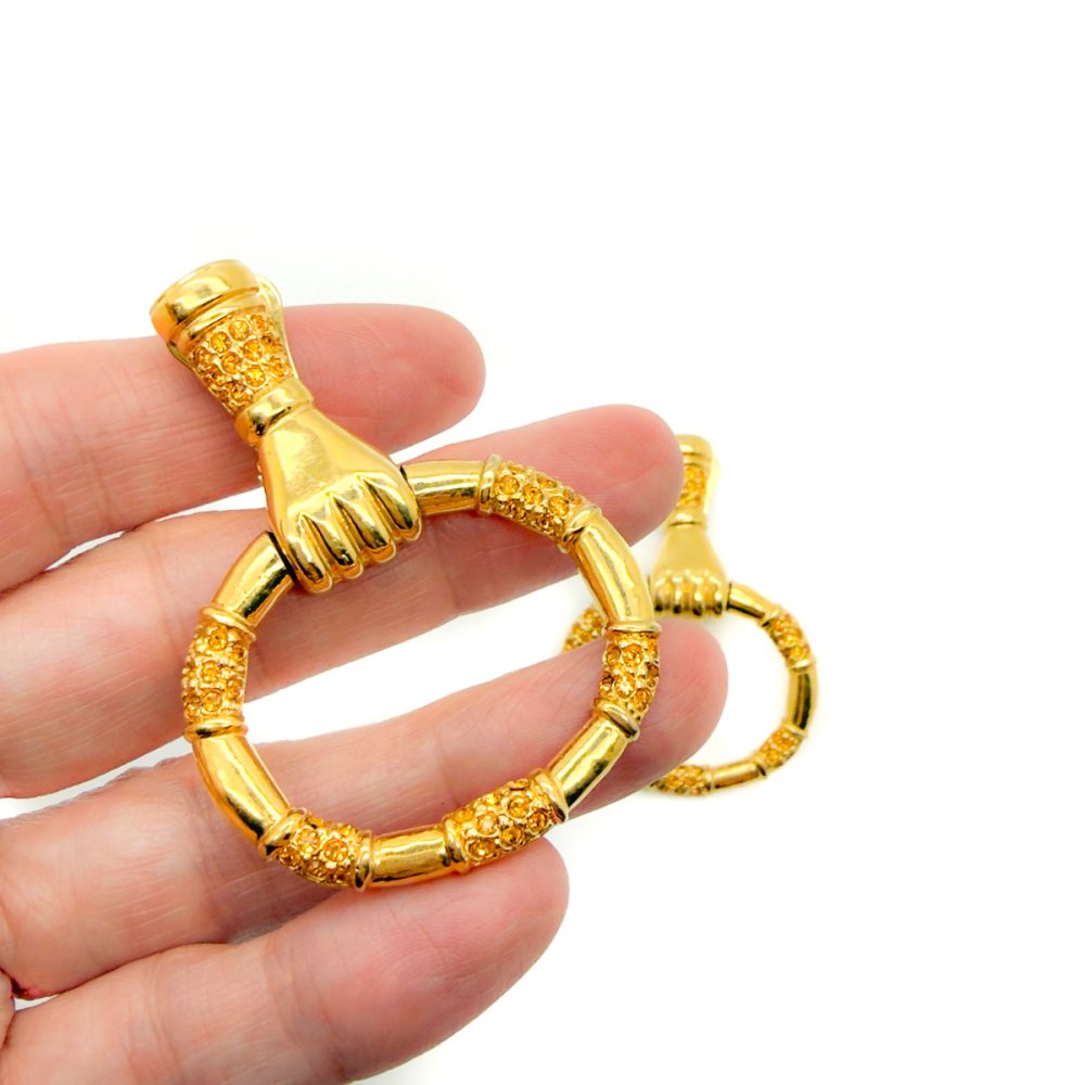 Vintage Italian De Liguoro Hand Earrings
