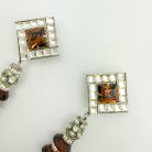 Jennifer Gibson Jewellery 2252 (4) Vintage Art Deco Statement Rhondelle Column Earrings