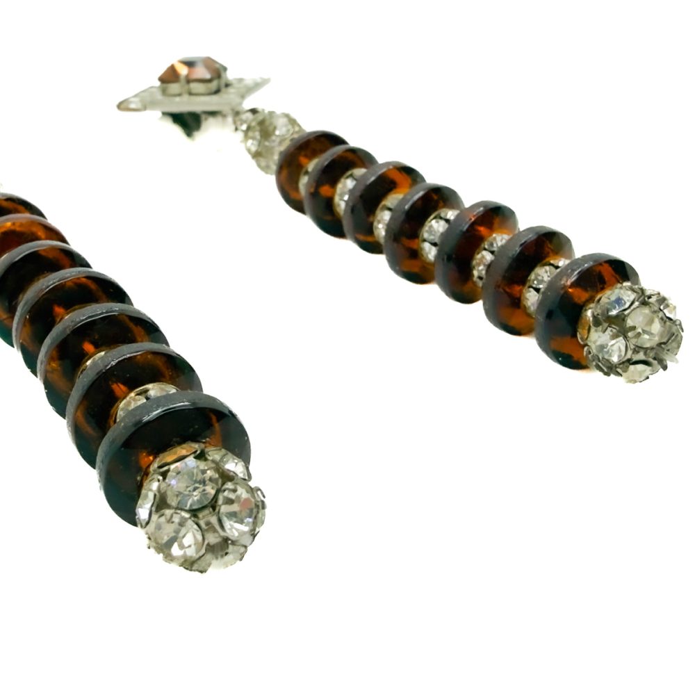 Vintage Art Deco Statement Rhondelle Column Earrings