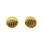 Jennifer Gibson Jewellery 2253 (2) Vintage Gold Ripple Button Earrings