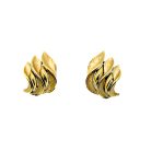 Jennifer Gibson Jewellery 2254 (2) Vintage Crown Trifari Sculpted Leaf Earrings